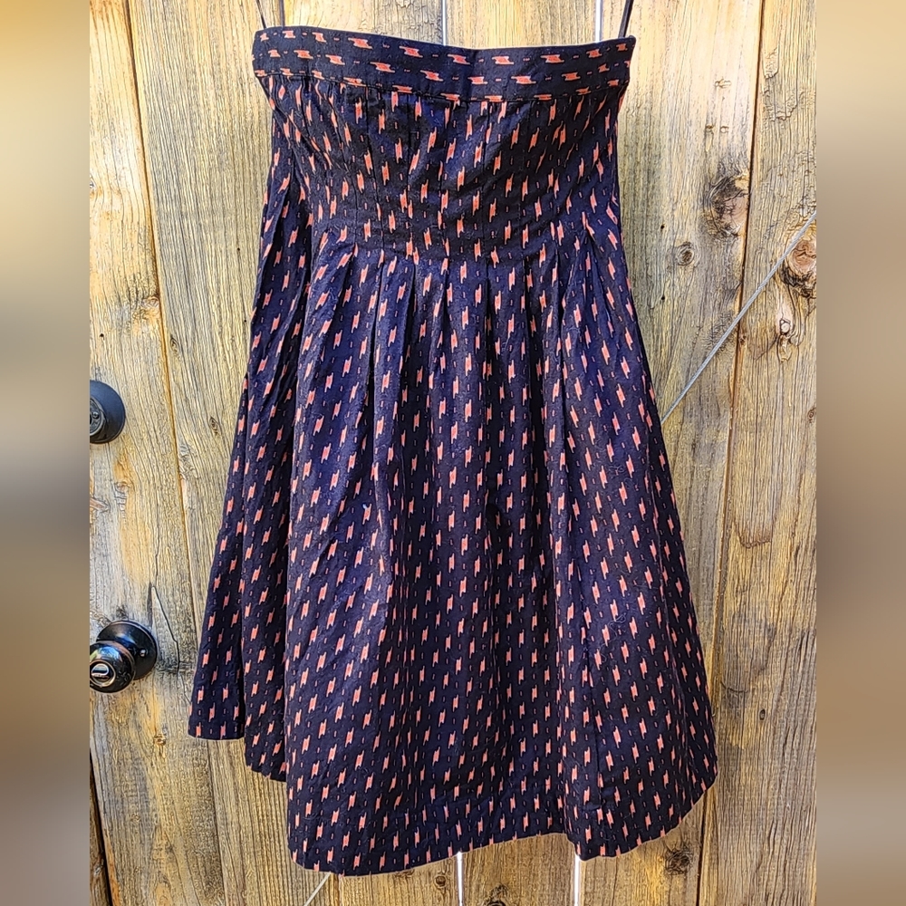 Free people strapless mini dress cotton india side zip size 2